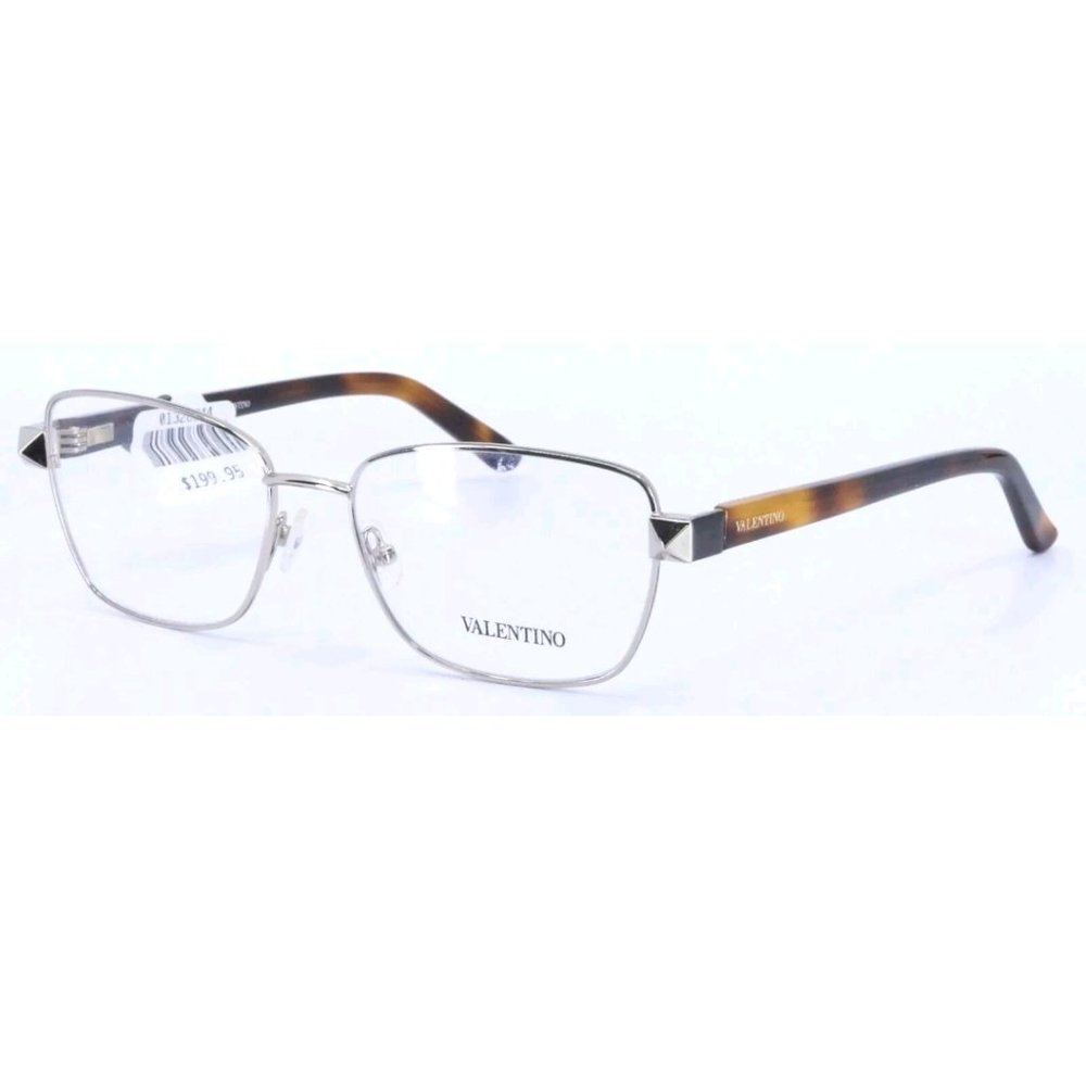 VALENTINO V2124 721 Light Gold Havana Womens Square Eyeglasses 53-16-135 Italy